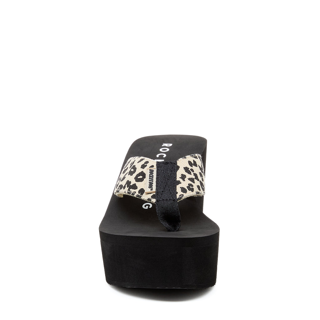 Rocket Dog Crush women's leopard platform flip flop, casual slip-on