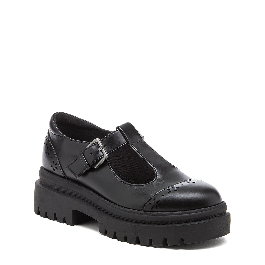 Dalma Black Chunky Mary Jane Shoes