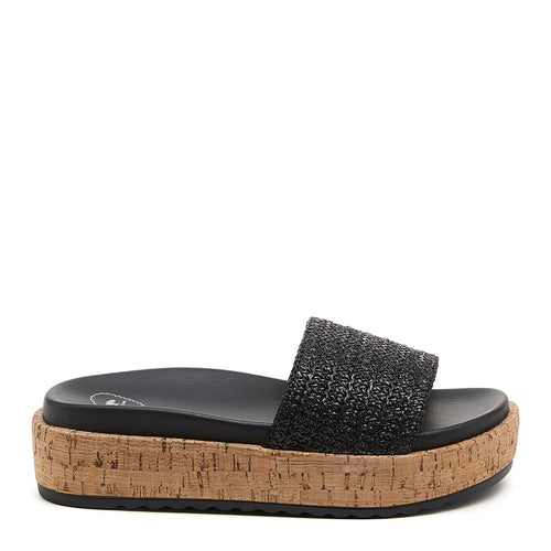 Fay Black Slide Sandals