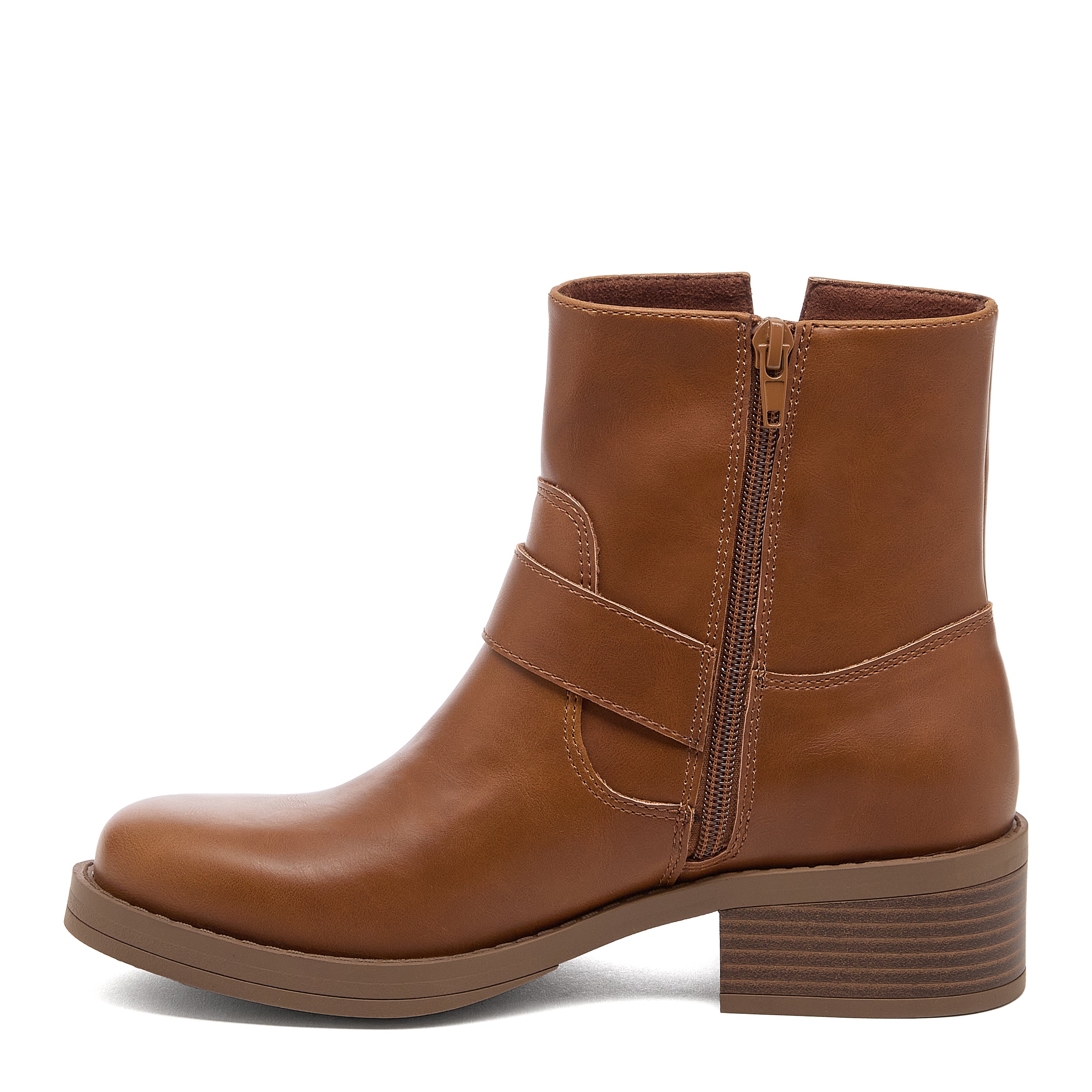 Freddie Cognac Moto Boots