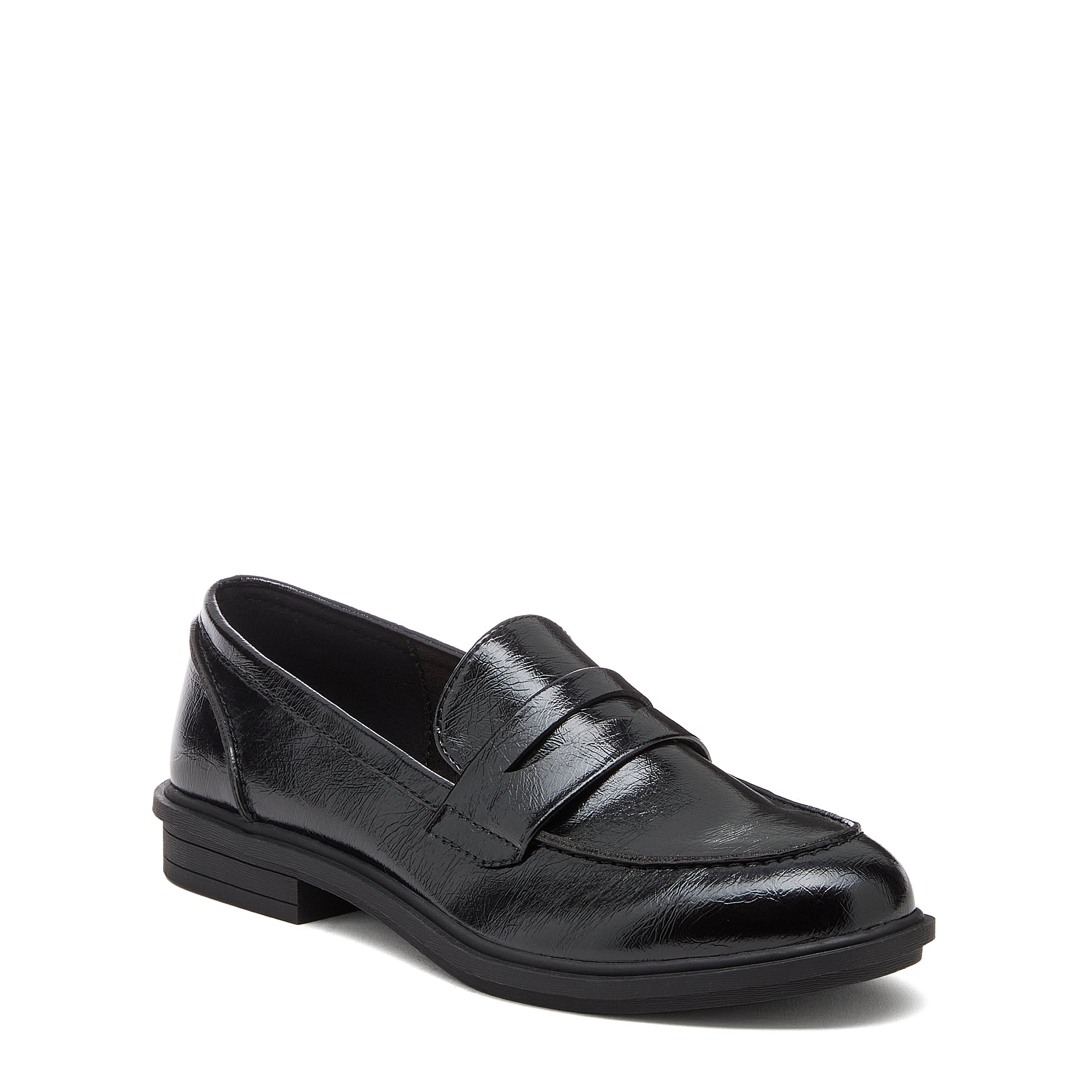 Gabby Black Crinkle Loafers