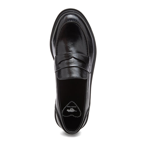 Gabby Black Crinkle Loafers