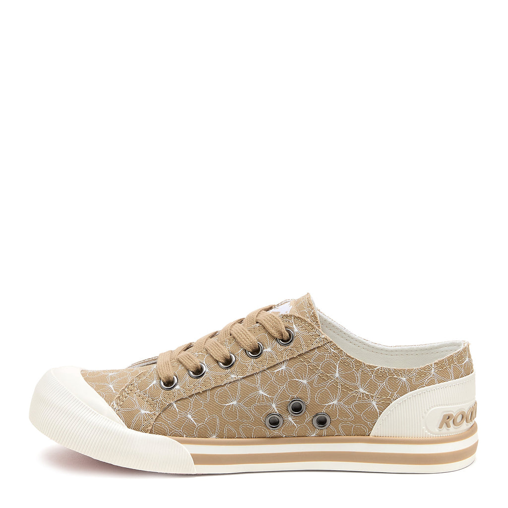 Tan sneaker with cushioned footbed, women's playful style – Rocket Dog Jazzin