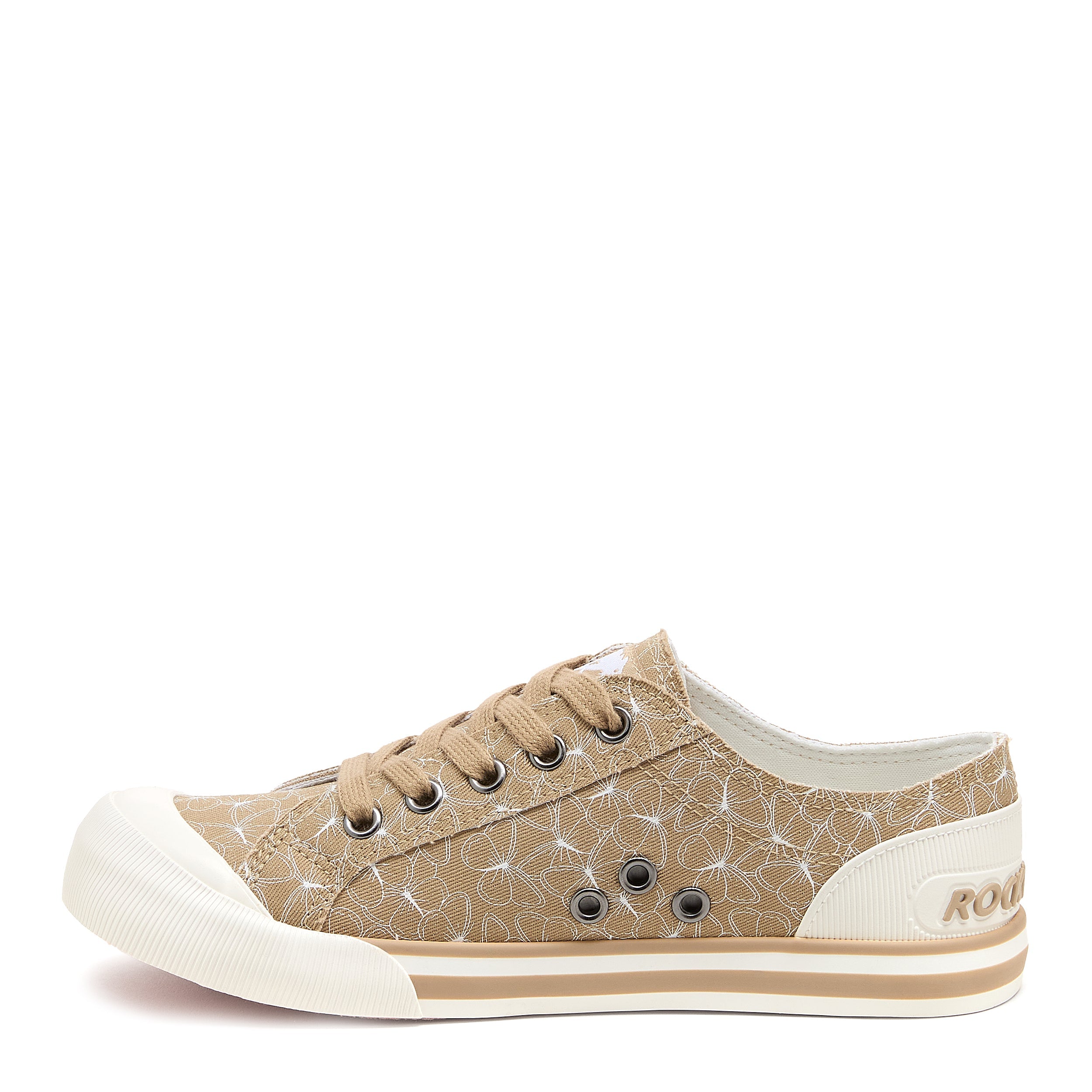 Tan sneaker with cushioned footbed, women's playful style – Rocket Dog Jazzin