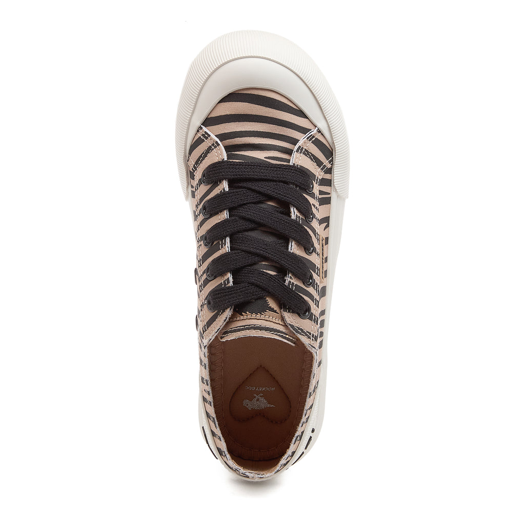 Jazzin Plus Tan Zebra Print Sneakers