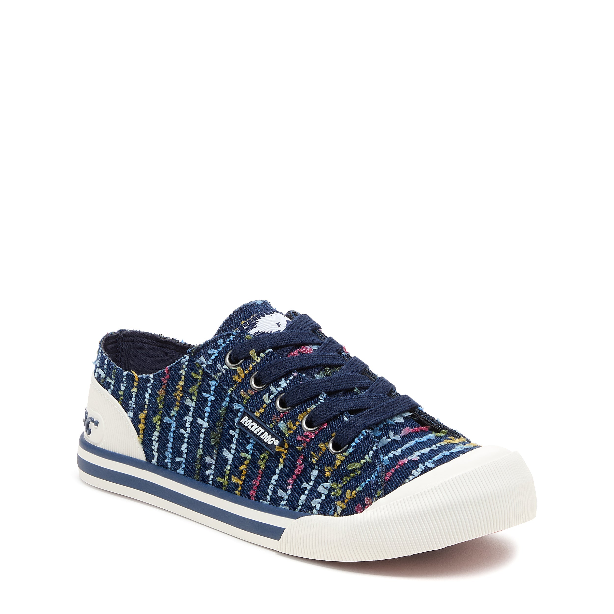 Women's blue stripe sneaker, playful and comfortable – Rocket Dog Jazzin