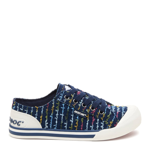 Rocket Dog Jazzin blue stripe sneaker, women's playful shoe