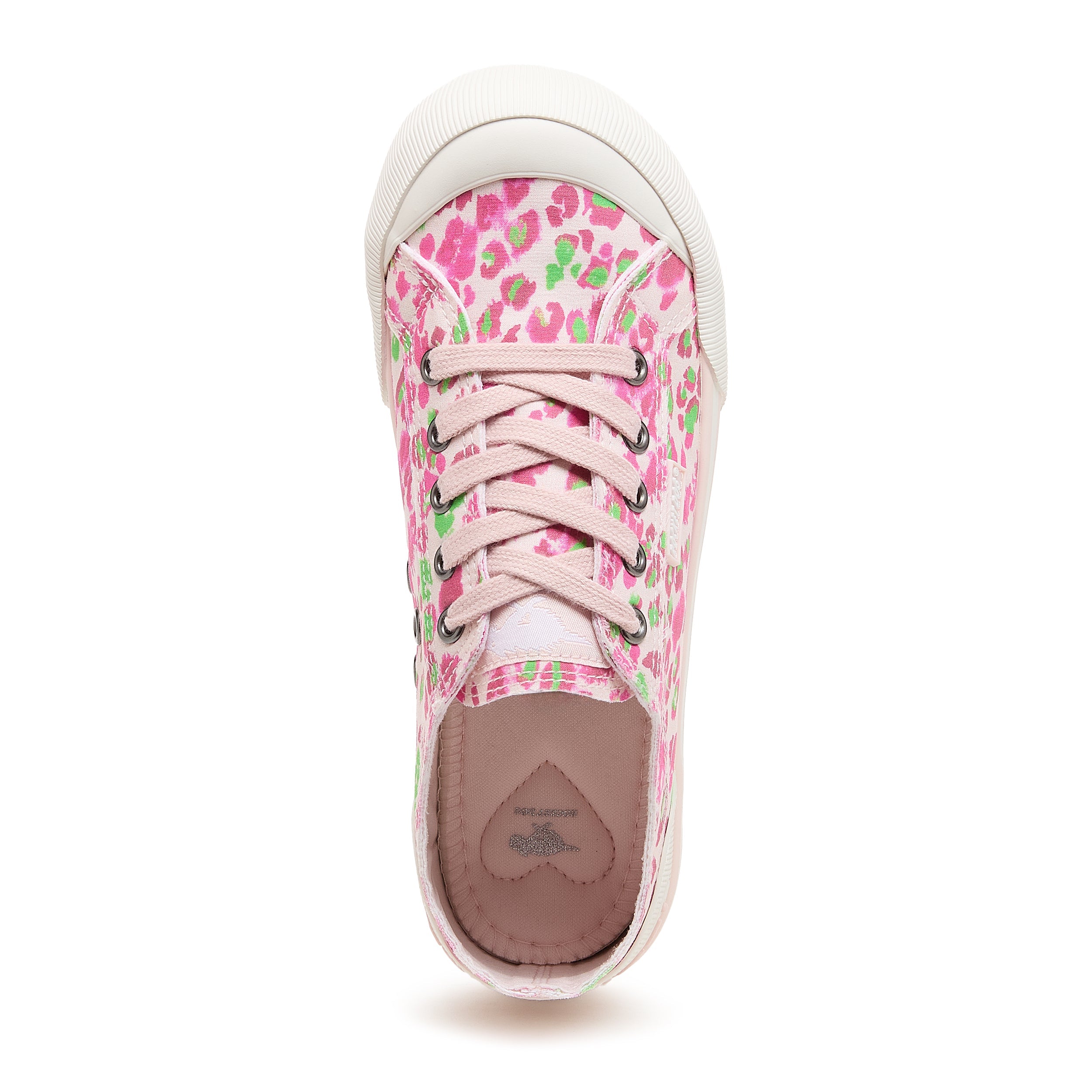 Pink women's spots sneaker with Rocket Dog comfort, playful style