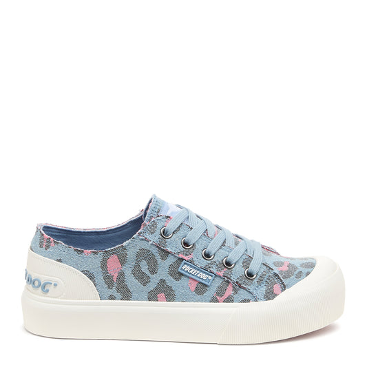 Rocket Dog Jazzin Plus Light Blue Leopard Print Women's Platform sneakers