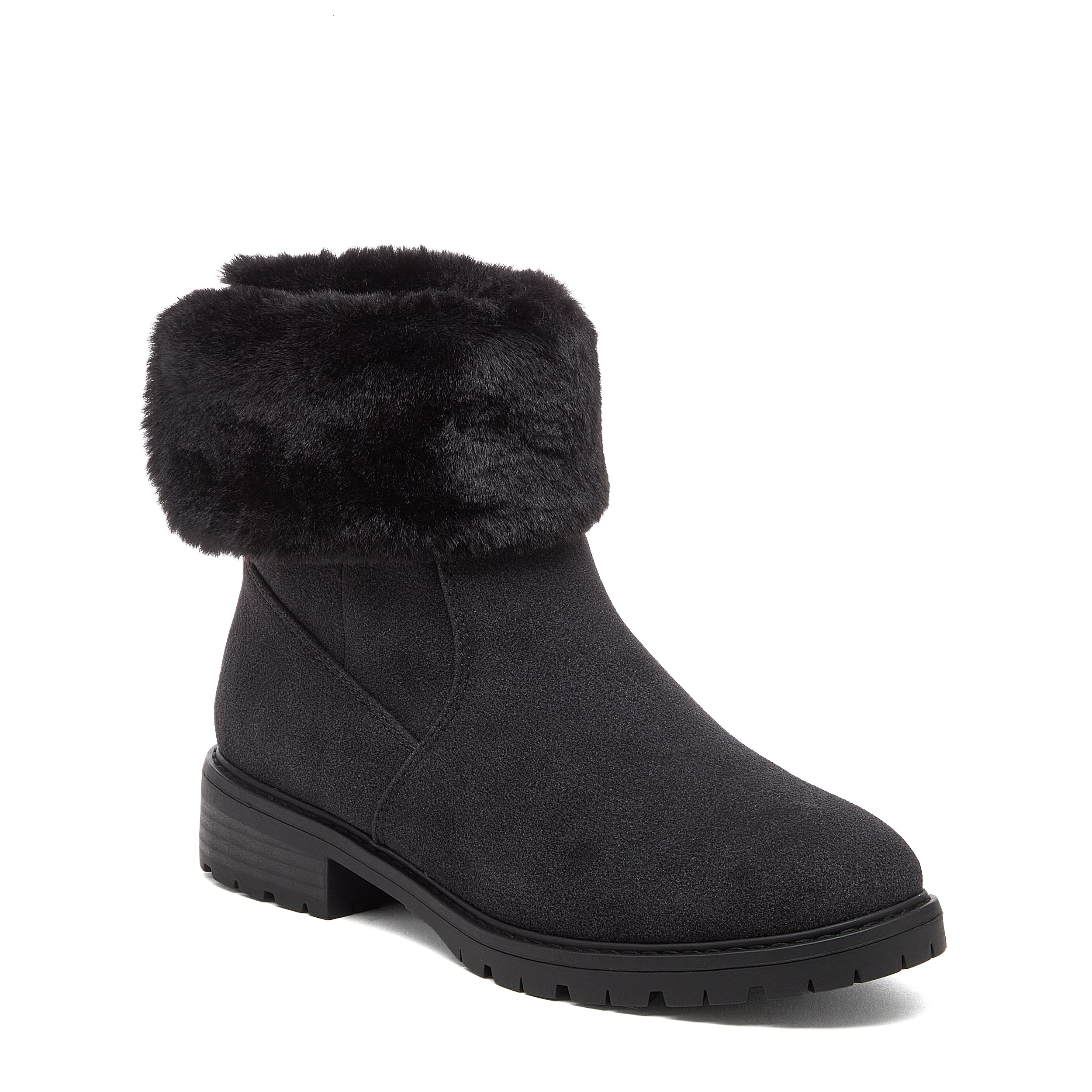 Niche Black Cuffed Ankle Boots