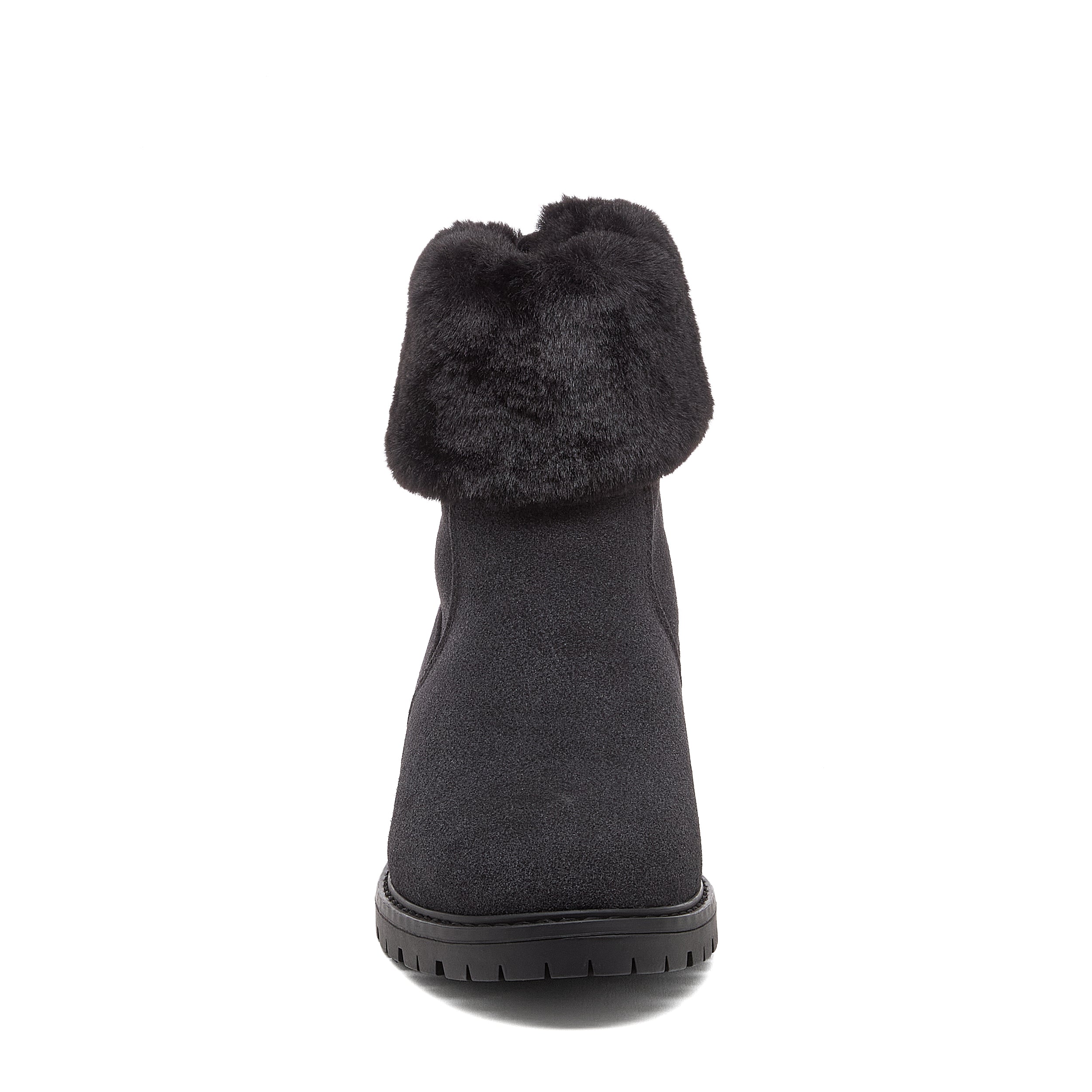 Niche Black Cuffed Ankle Boots