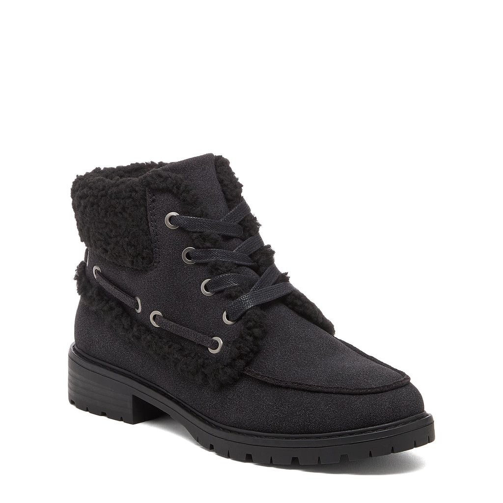 Nixie Black Cuffed Ankle Boots