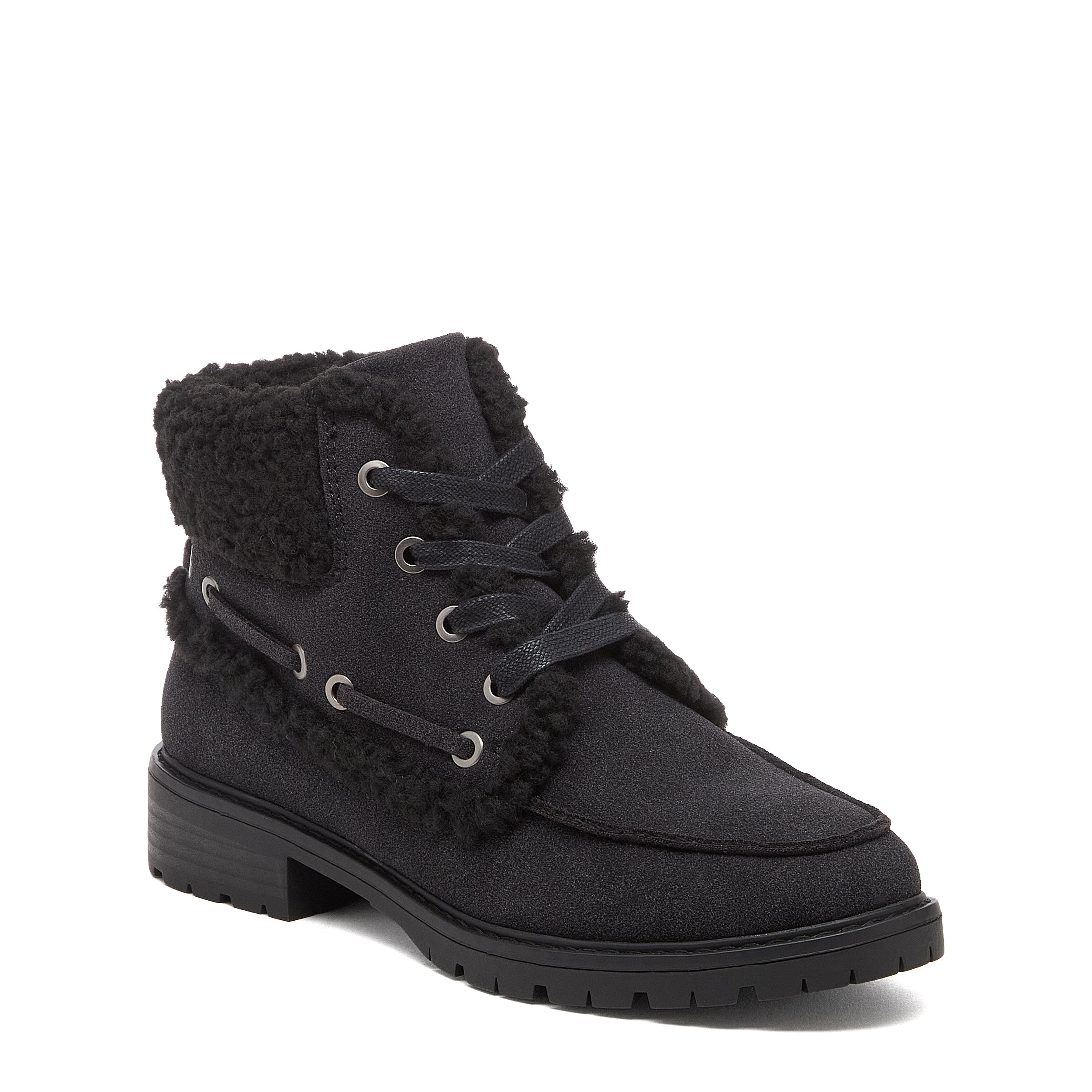 Nixie Black Cuffed Ankle Boots