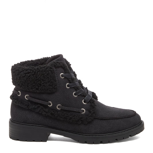Nixie Black Cuffed Ankle Boots
