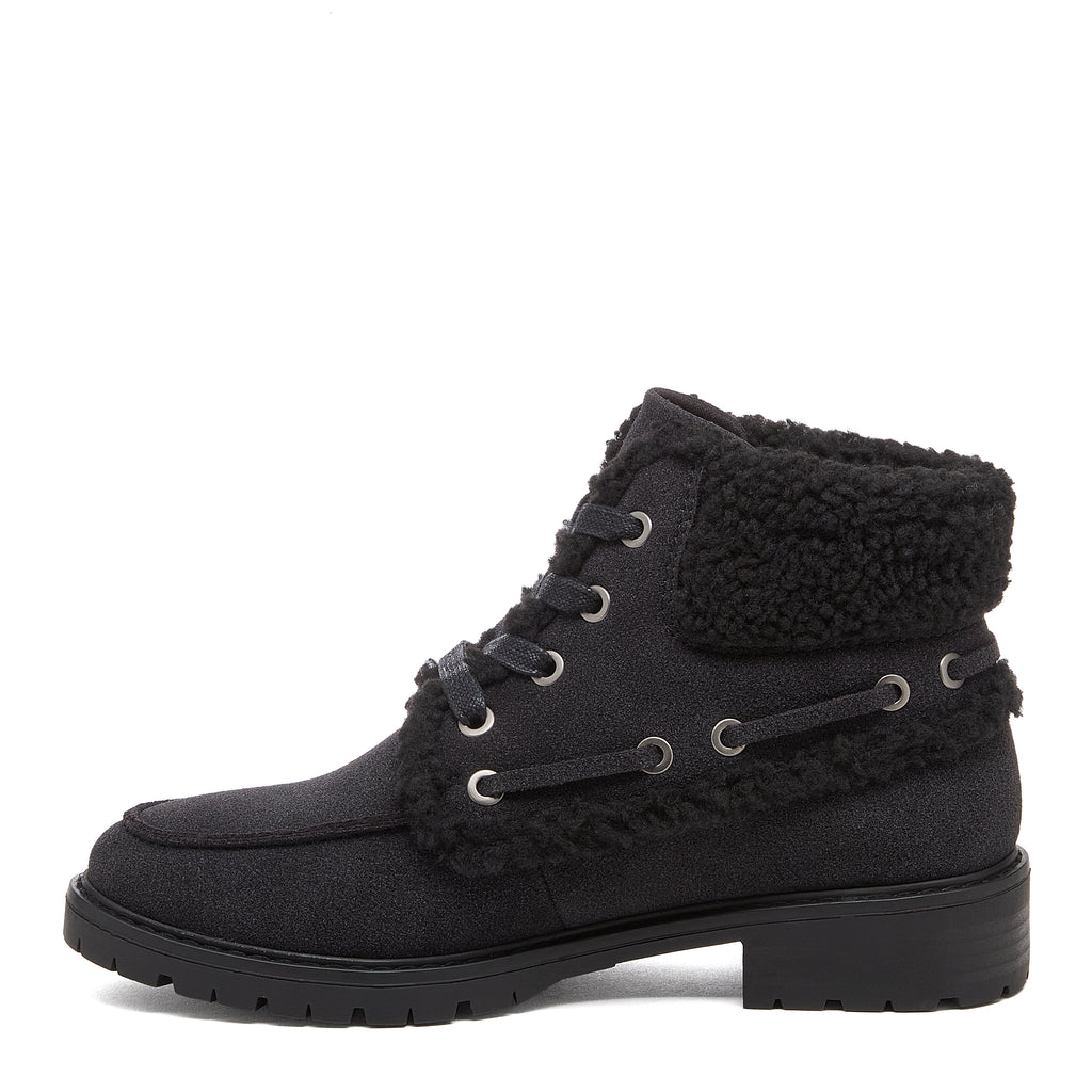 Nixie Black Cuffed Ankle Boots