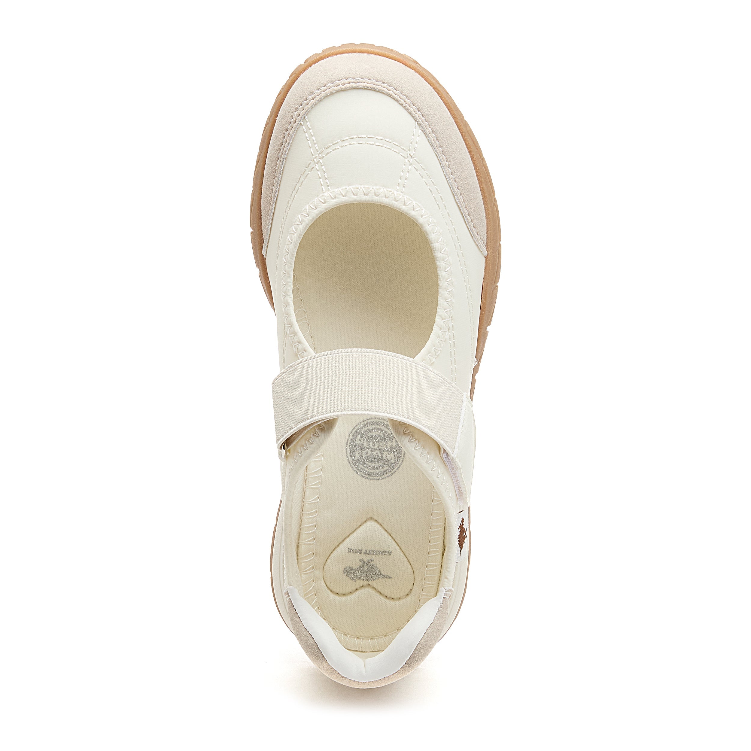White women's sneaker with Rocket Dog comfort, playful style