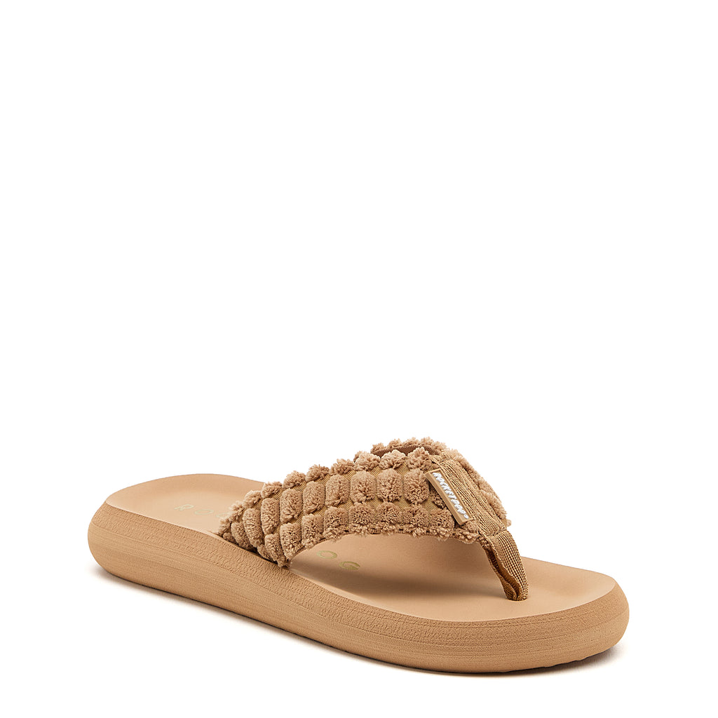 Women's camel flip flop, casual and comfortable – Rocket Dog Spotlight