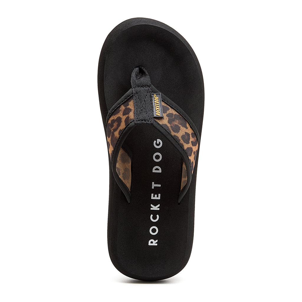 Leopard women's mesh flip flop with Rocket Dog comfort, casual style