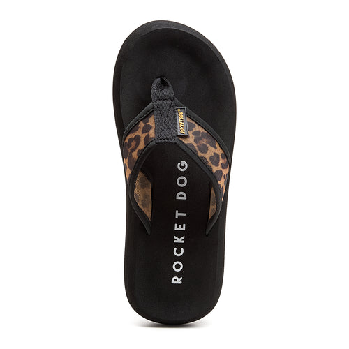 Leopard women's mesh flip flop with Rocket Dog comfort, casual style