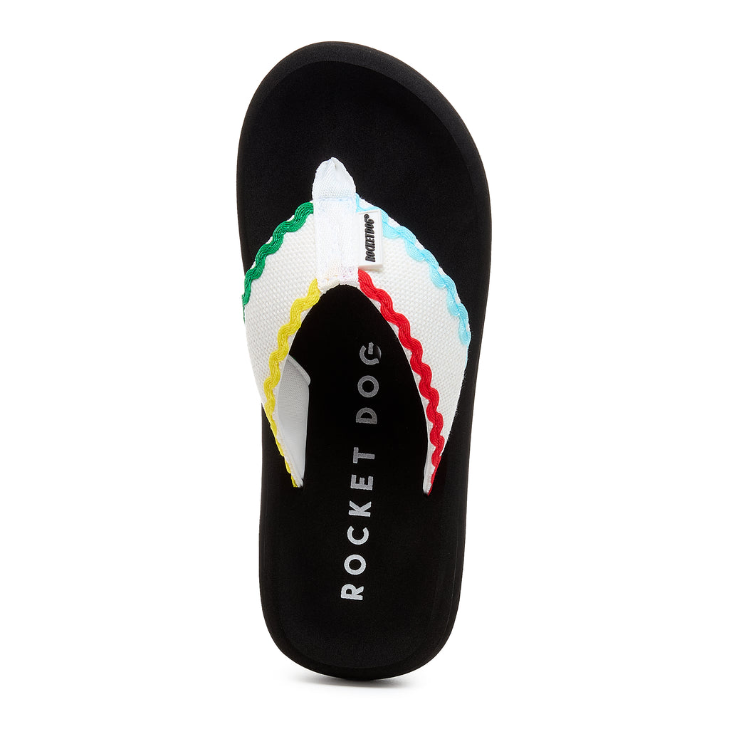 White women's flip flop with Rocket Dog comfort, casual style