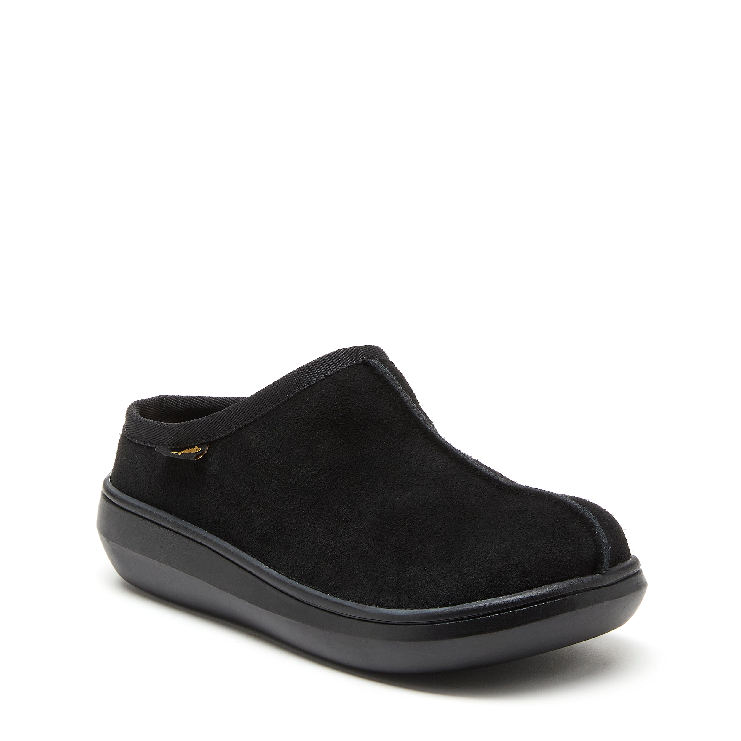 Black suede shoe with cushioned footbed, women's everyday style – Rocket Dog Sugar