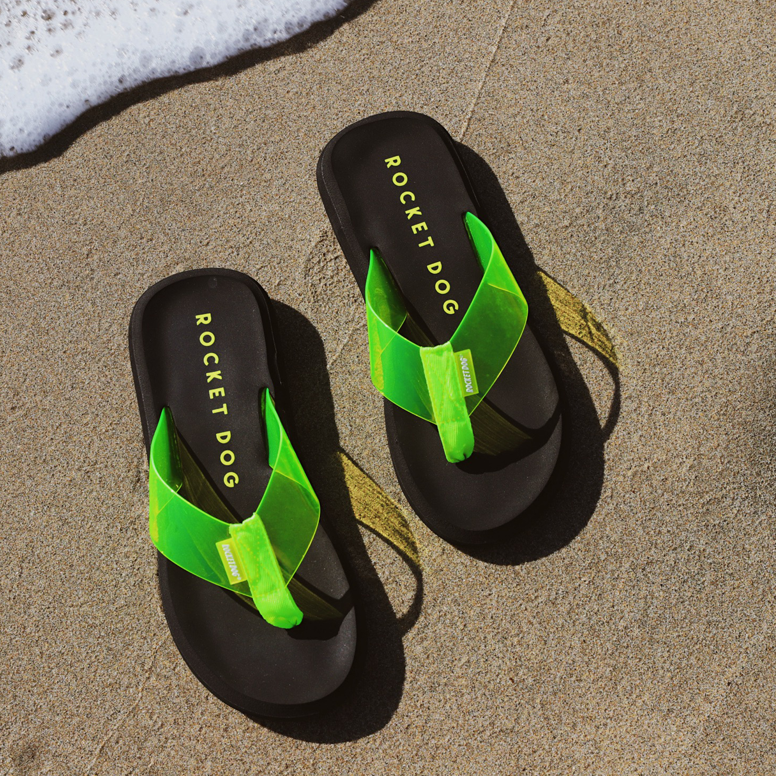 Rocket Dog Sunset neon green flip flop, women's casual shoe