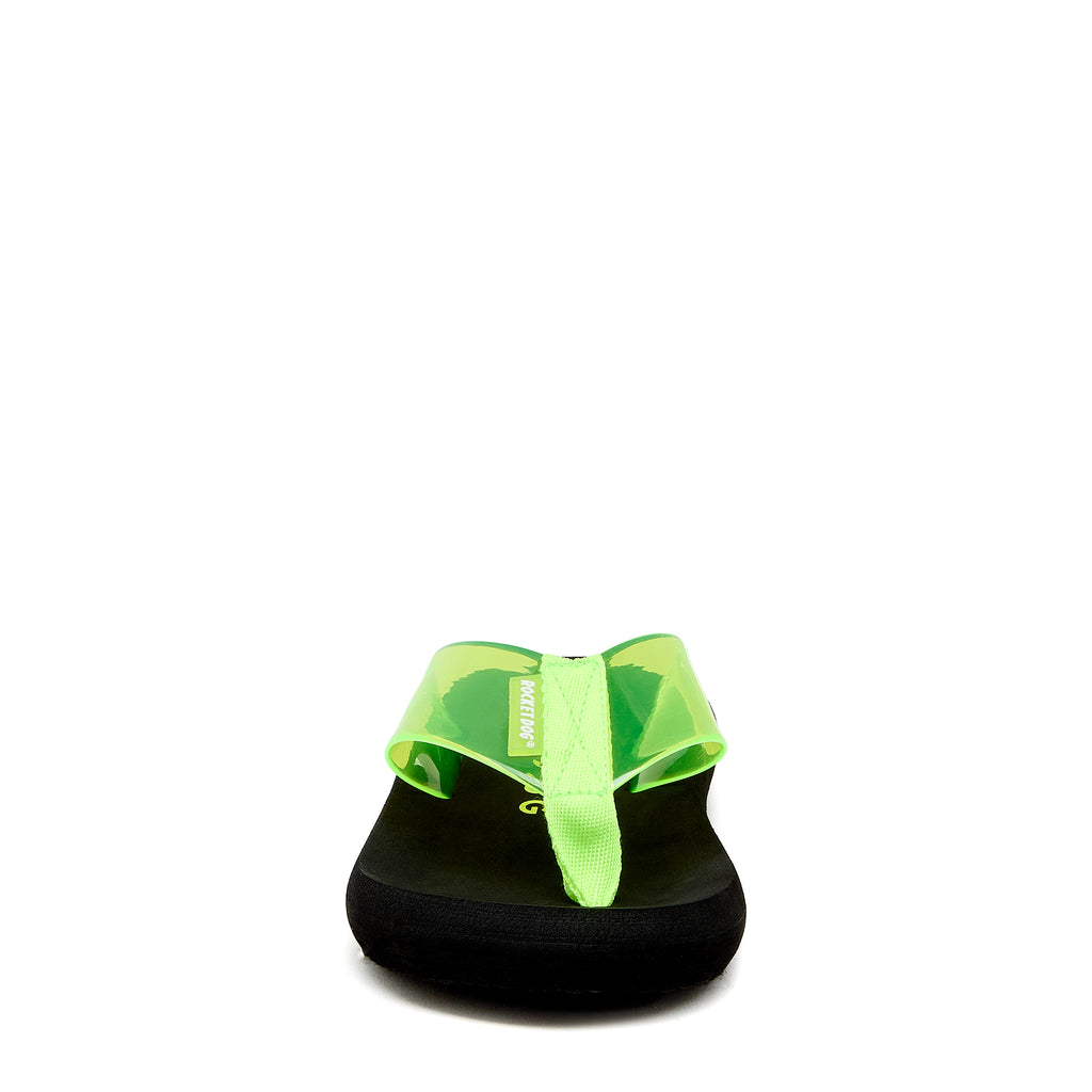 Women's casual neon green flip flop, easy everyday wear – Rocket Dog Sunset