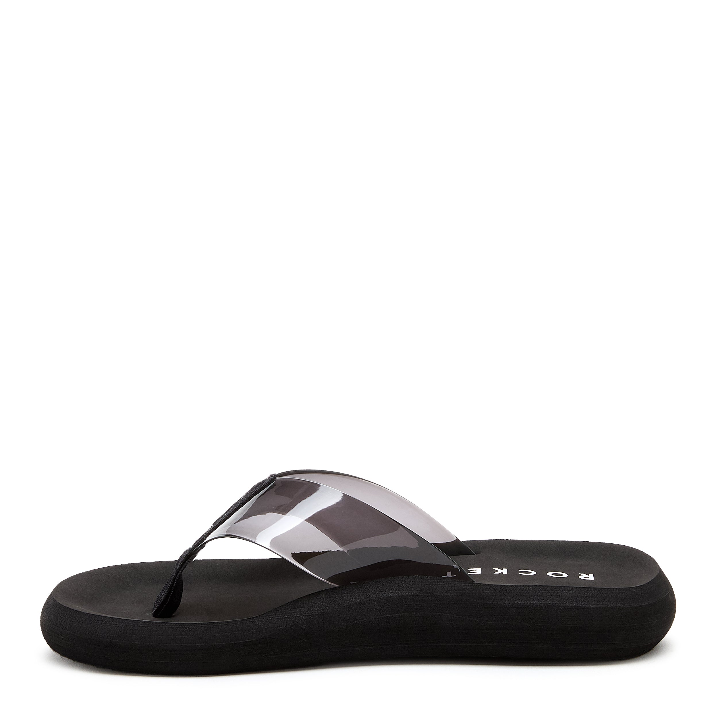 Clear flip flop with cushioned footbed, women's casual style – Rocket Dog Sunset