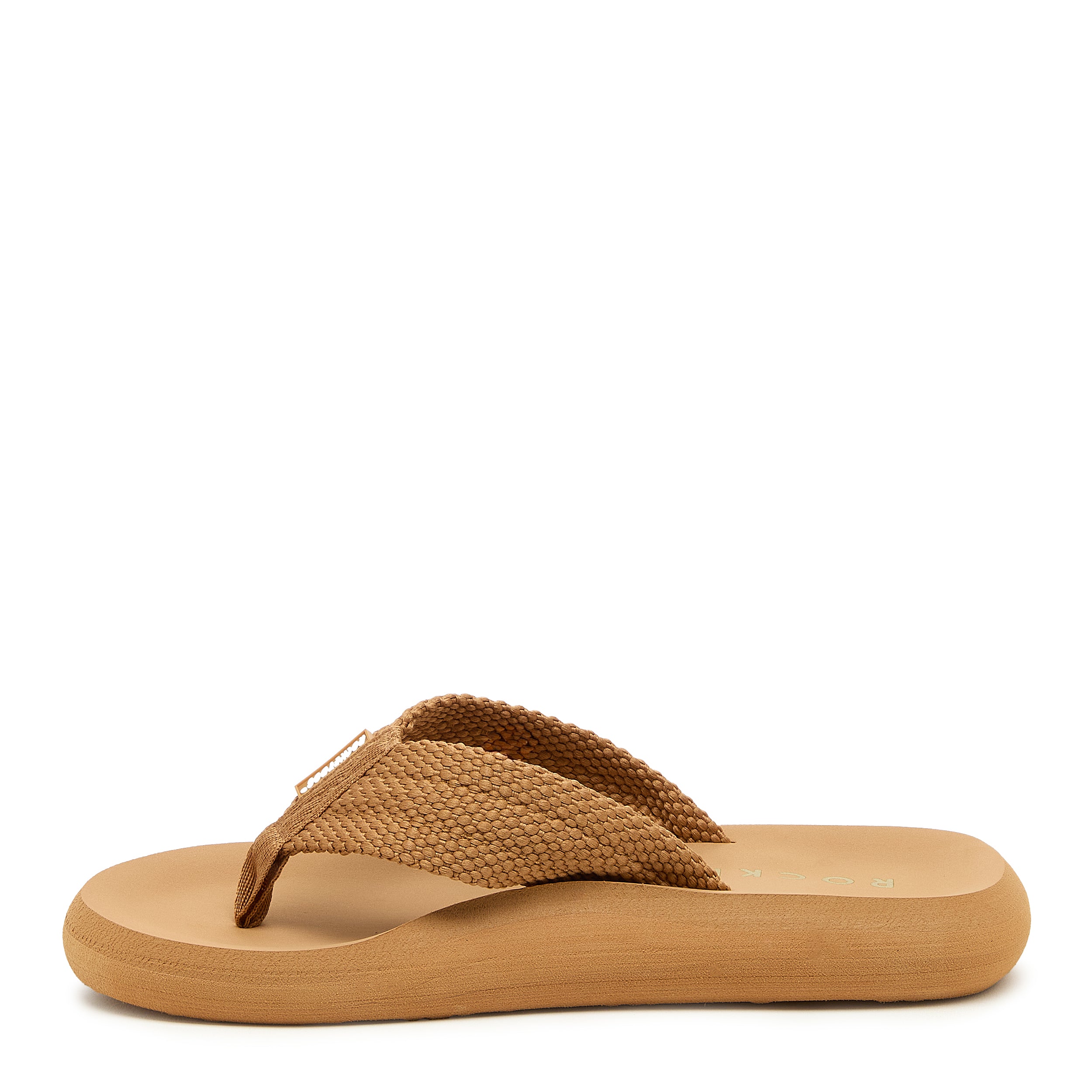 Tan flip flop with cushioned footbed, women's casual style – Rocket Dog Sunset