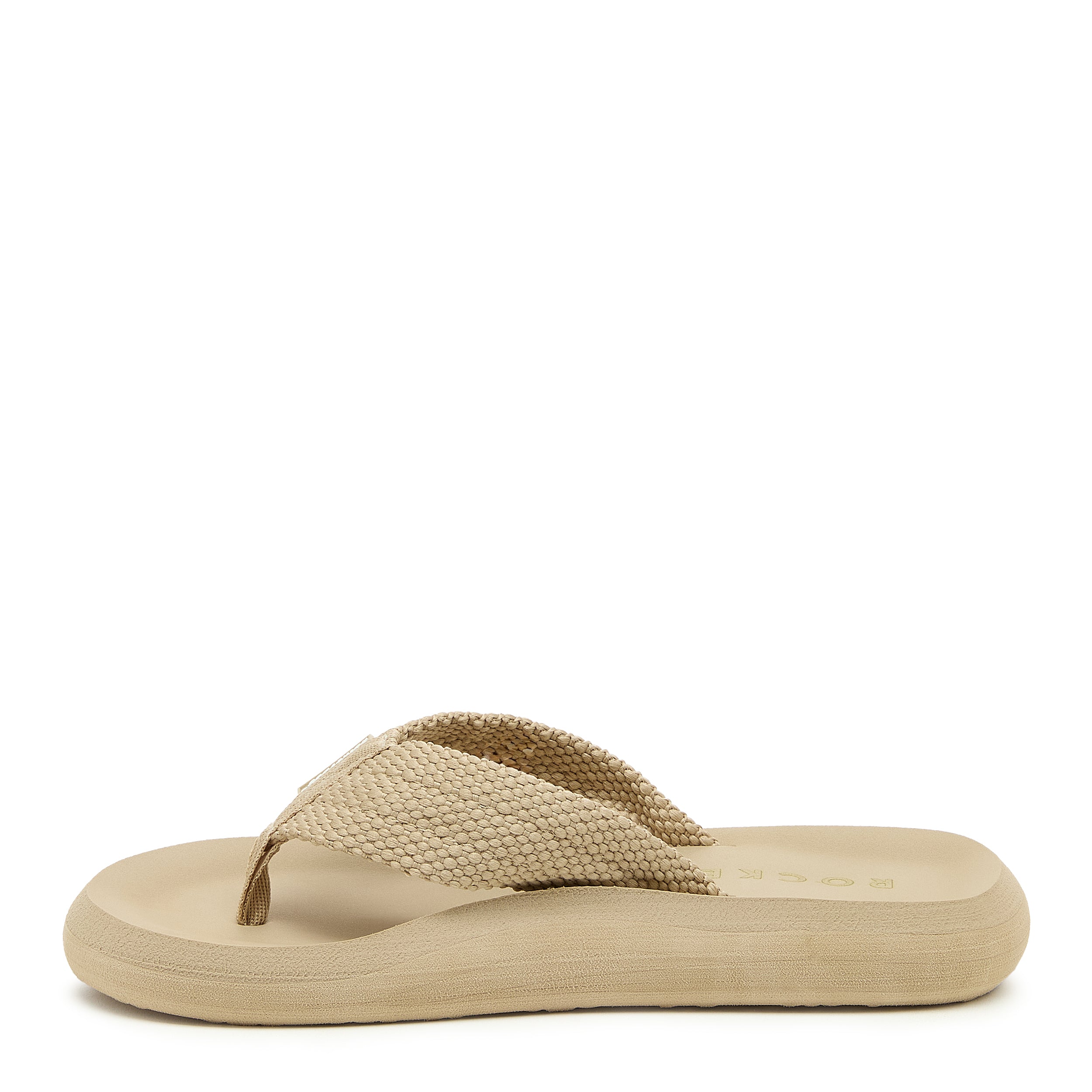 Taupe flip flop with cushioned footbed, women's casual style – Rocket Dog Sunset