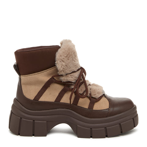 Rocket Dog Tiger Brown Platform Booties Cozy Chic Stompers