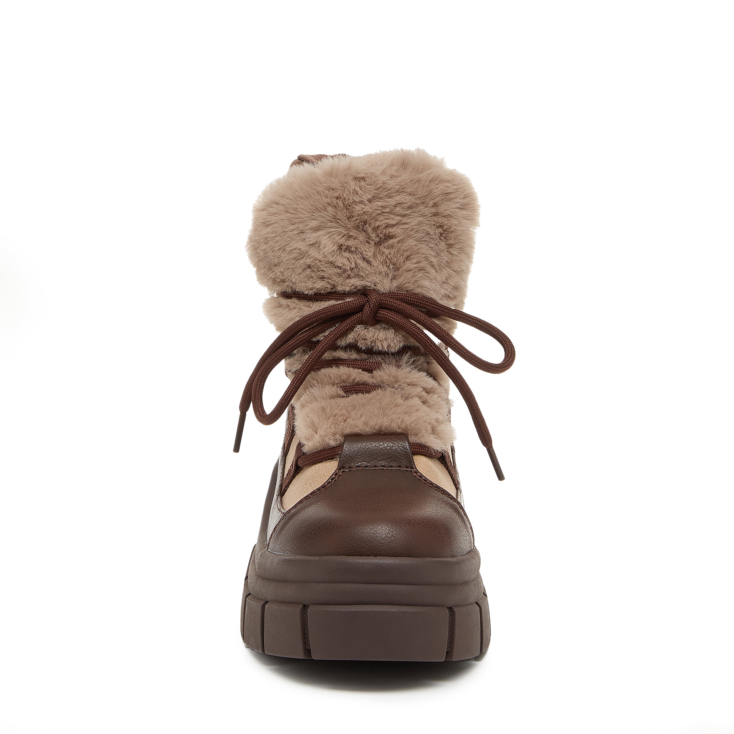 Brown women's platform bootie with Rocket Dog comfort, casual style