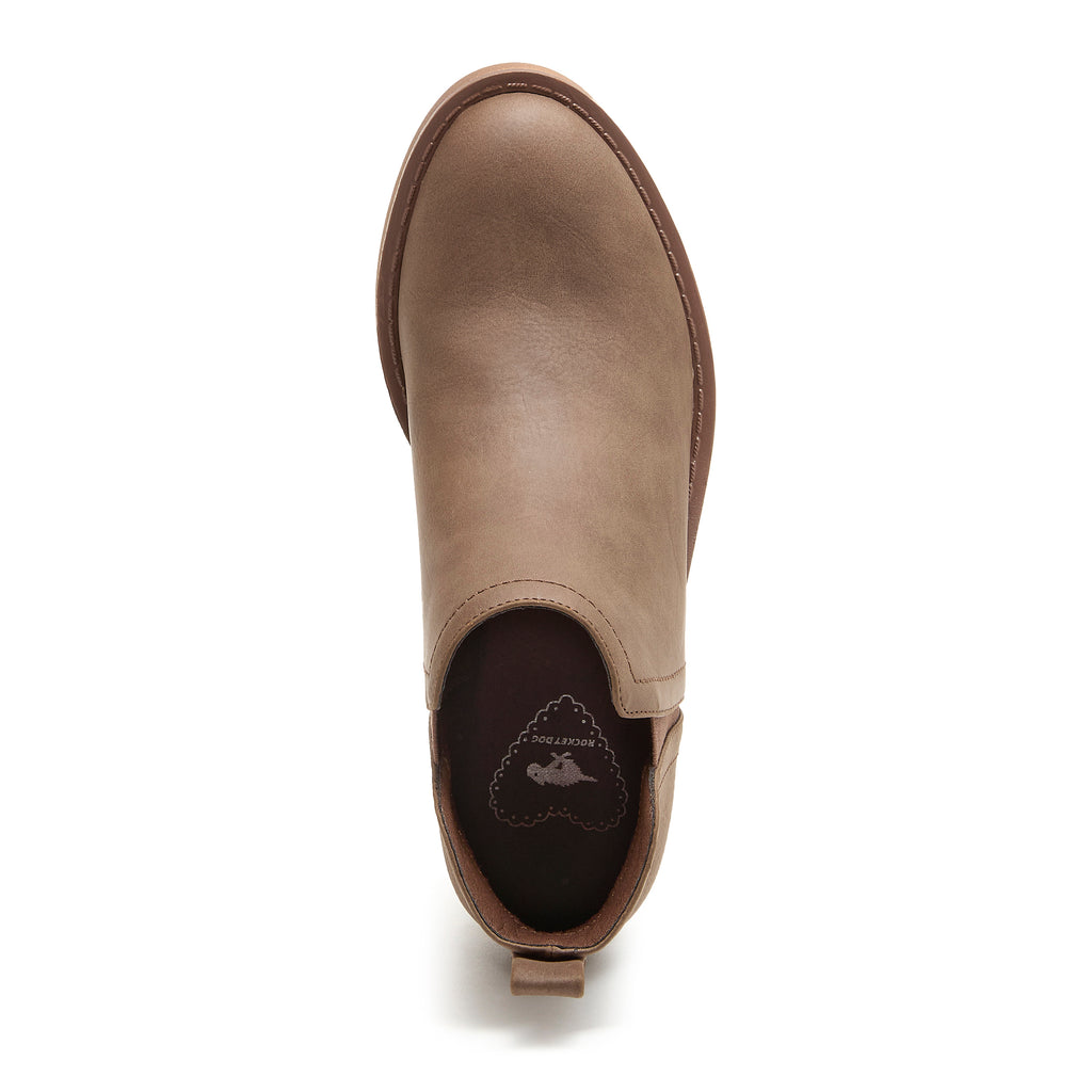 Brown women's bootie with Rocket Dog comfort, casual style