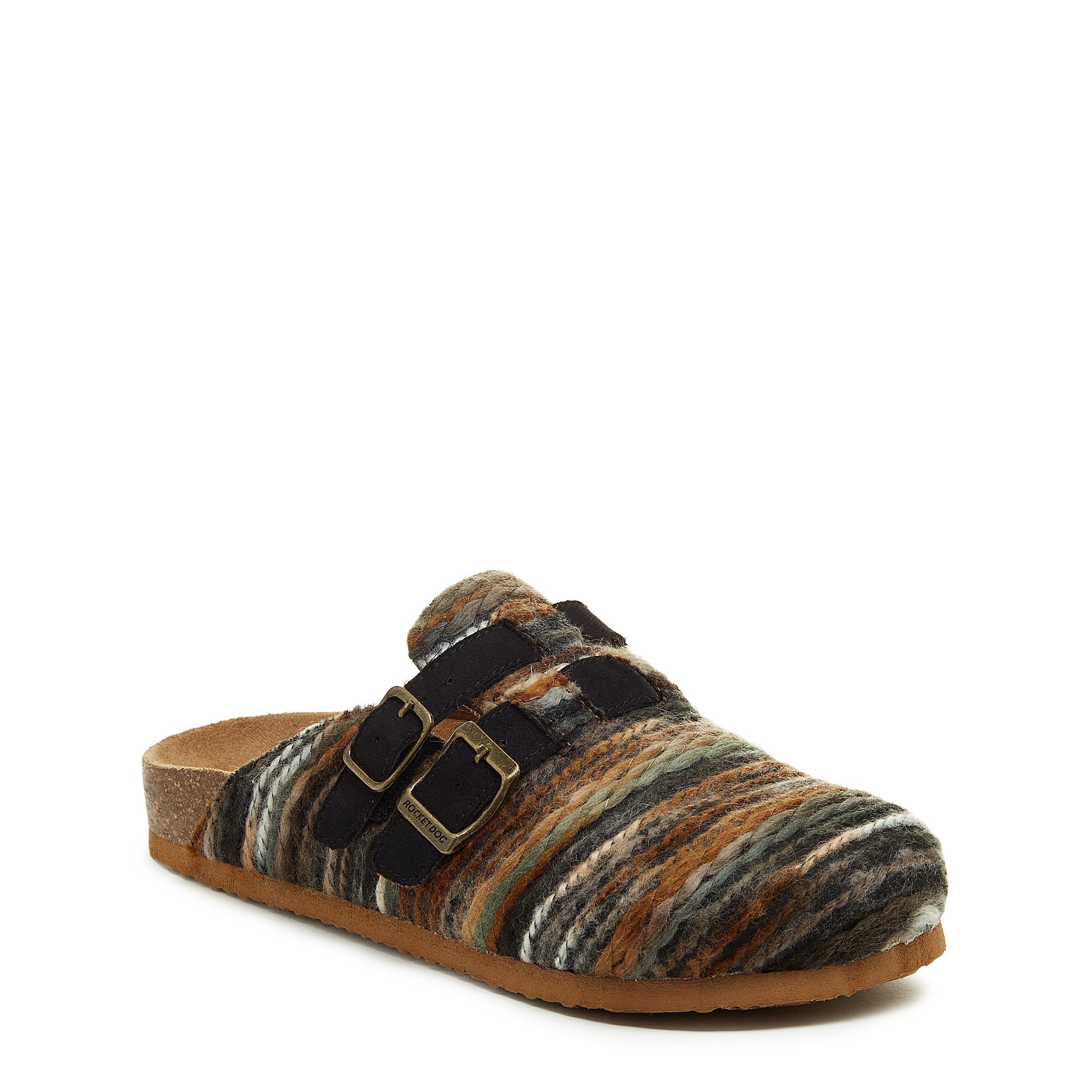 Women's brown stripe mule, casual and comfortable – Rocket Dog Abel