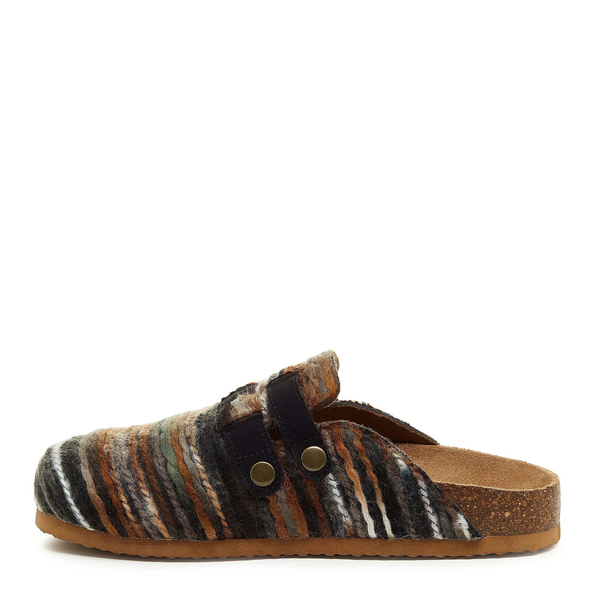 Brown stripe mule with cushioned footbed, women's casual style – Rocket Dog Abel