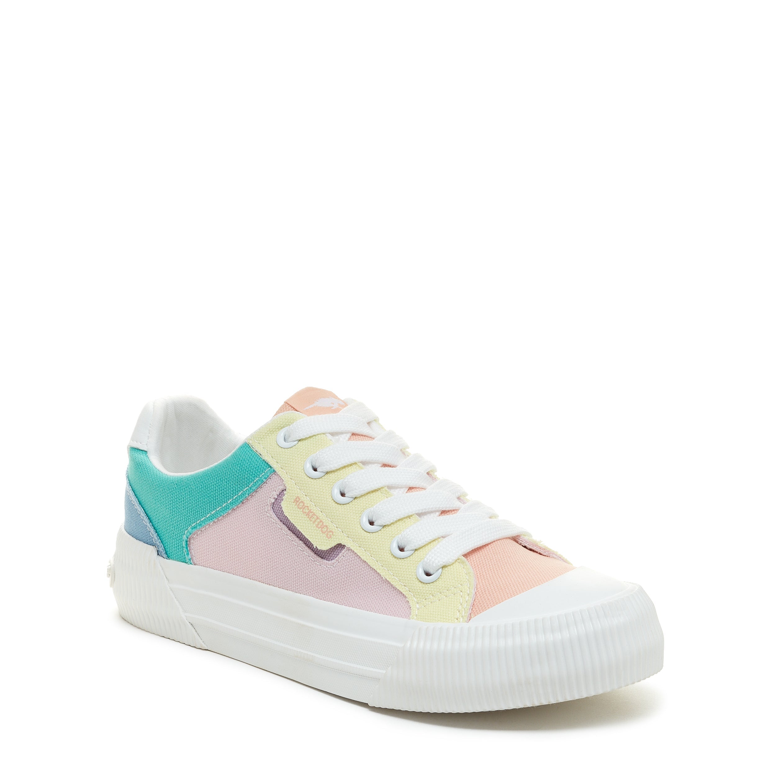 Color block sneaker with cushioned footbed, women's playful style – Rocket Dog Cheery