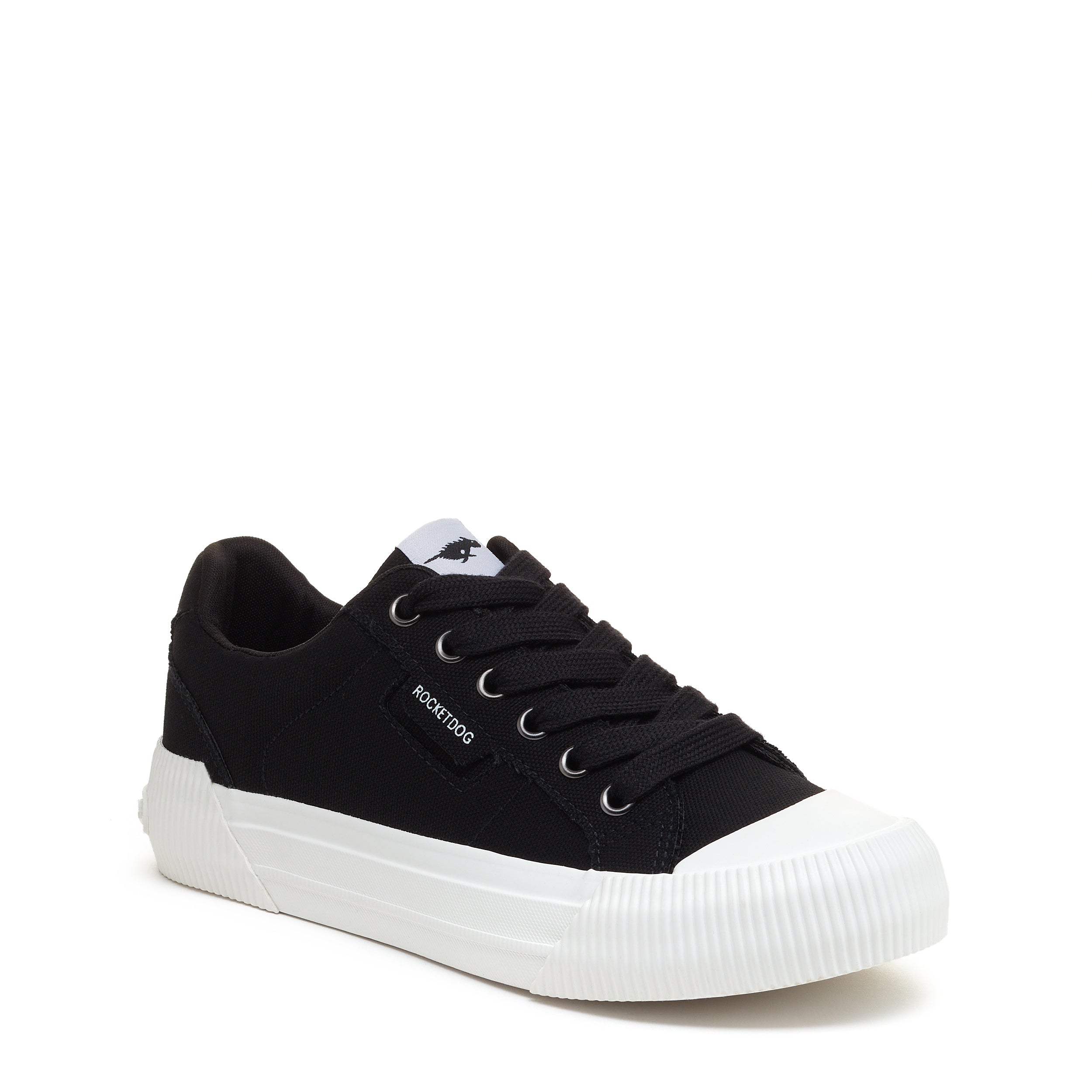 Black sneaker with cushioned footbed, women's playful style – Rocket Dog Cheery