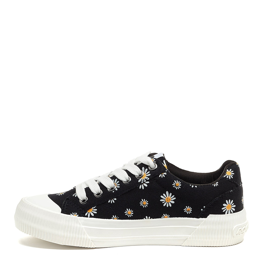 Daisy print sneaker with cushioned footbed, women's playful style – Rocket Dog Cheery