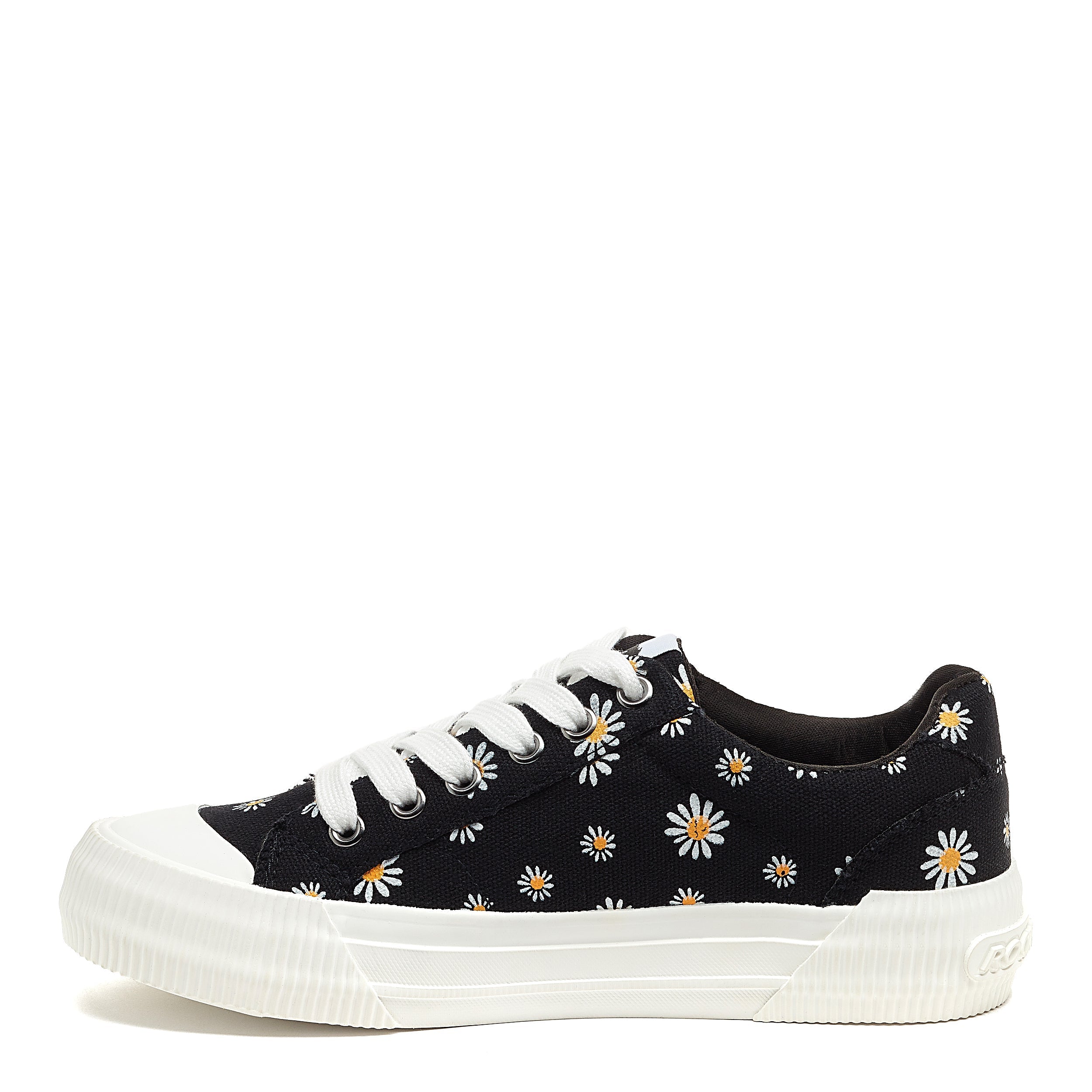 Daisy print sneaker with cushioned footbed, women's playful style – Rocket Dog Cheery