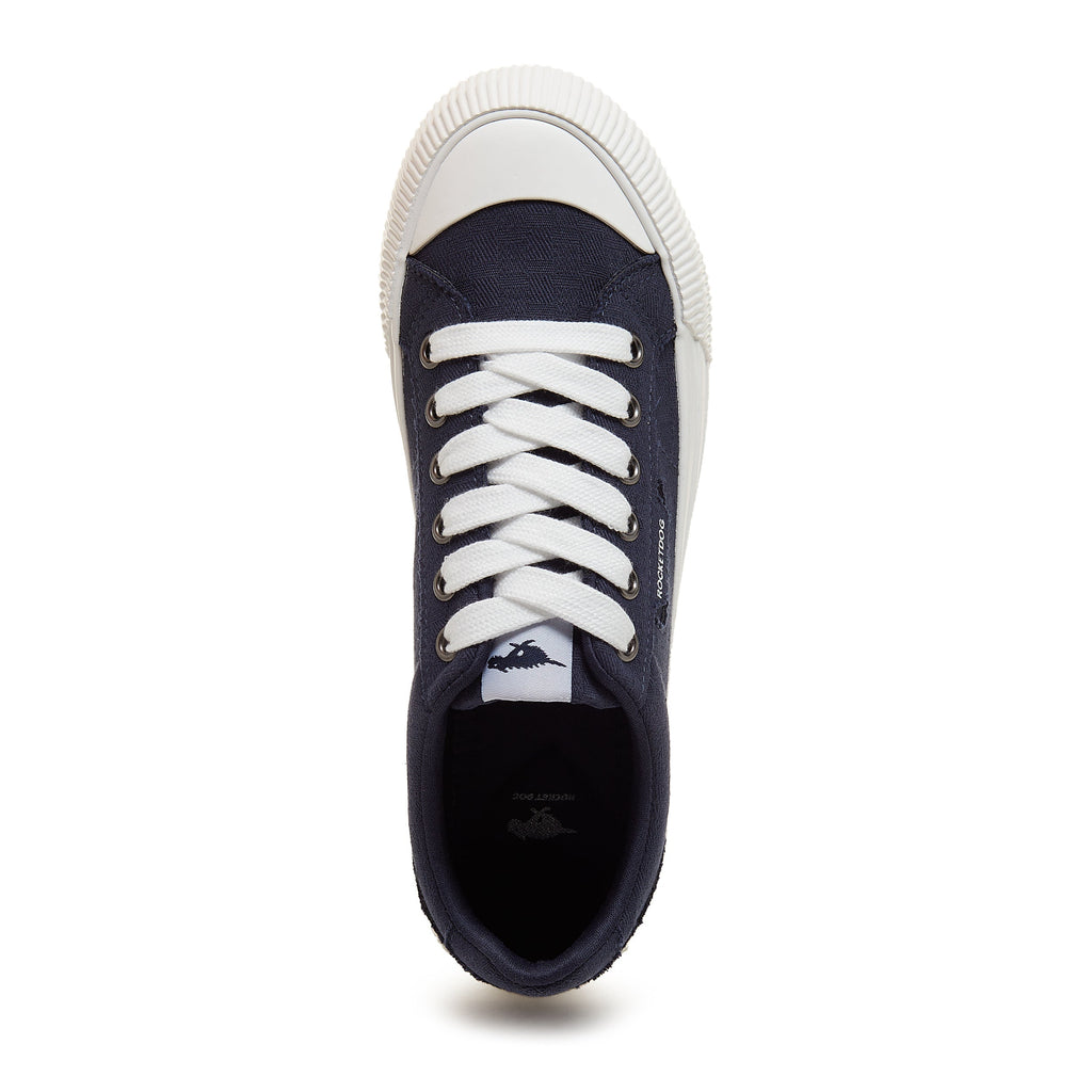 Navy women's sneaker with Rocket Dog comfort, playful style