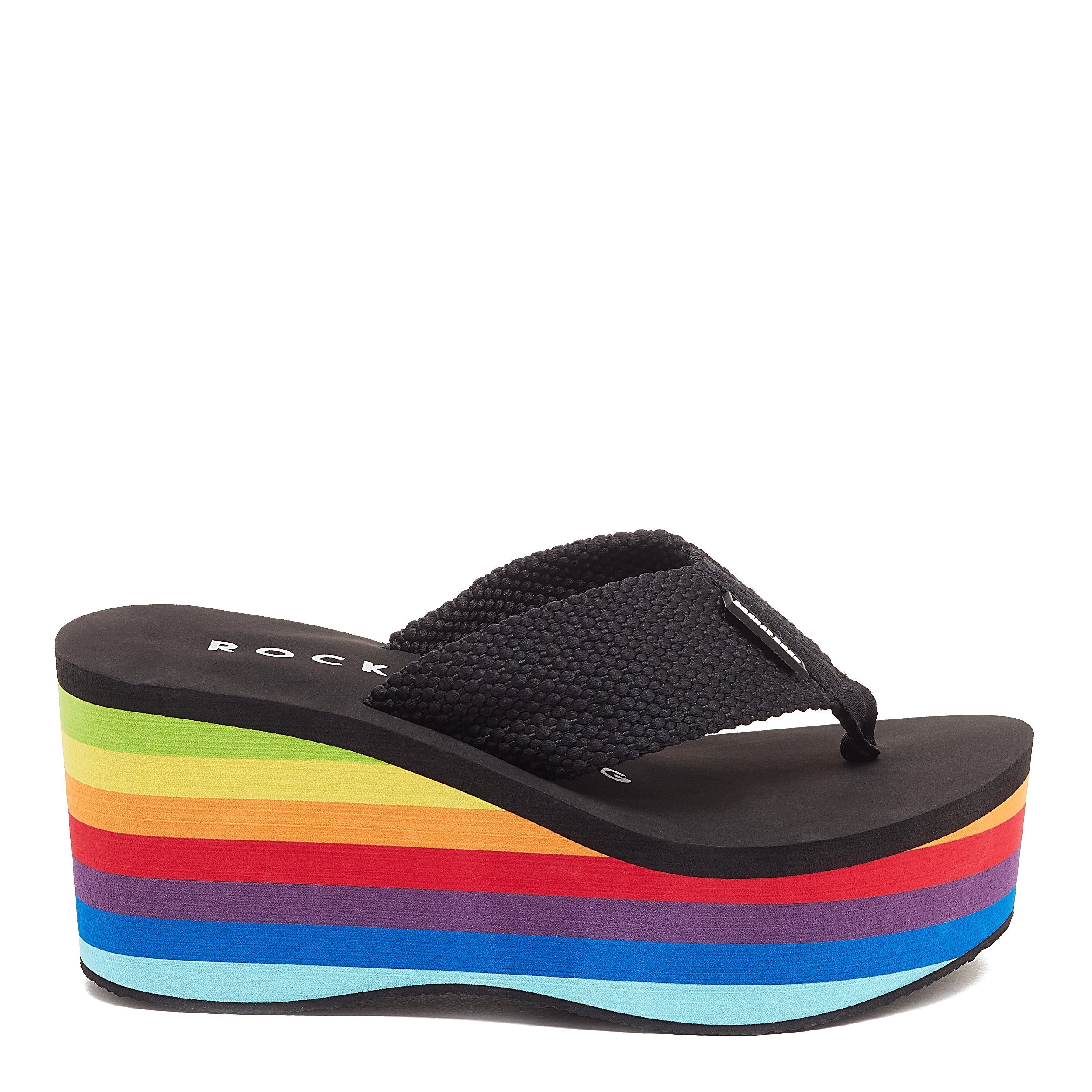 Rocket Dog Crush black platform flip flop, women's casual shoe