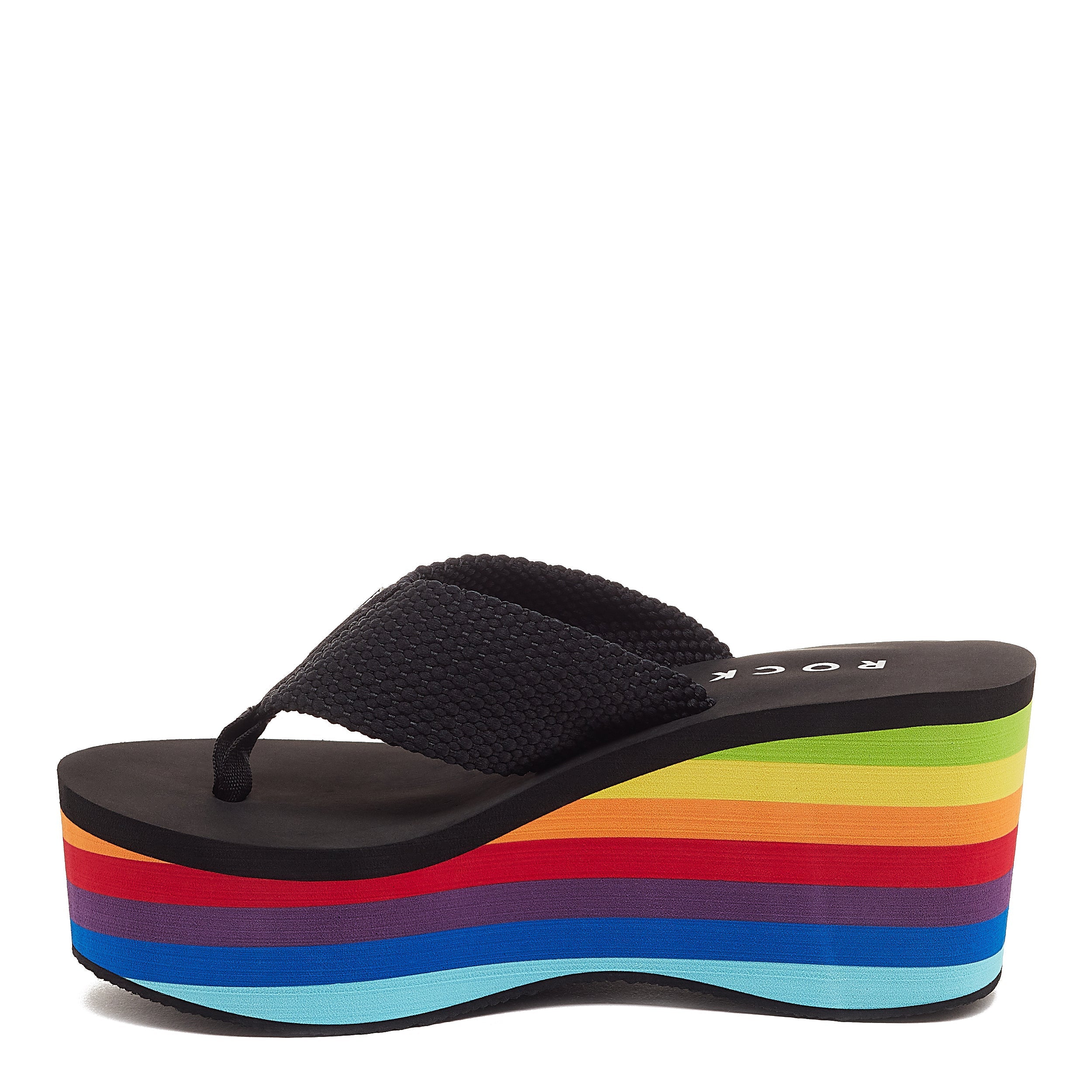 Women's casual black platform flip flop, easy everyday wear – Rocket Dog Crush