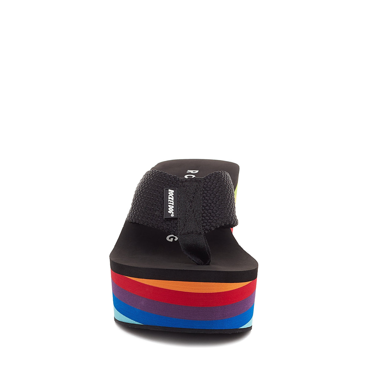Black women's platform flip flop with Rocket Dog comfort, casual style