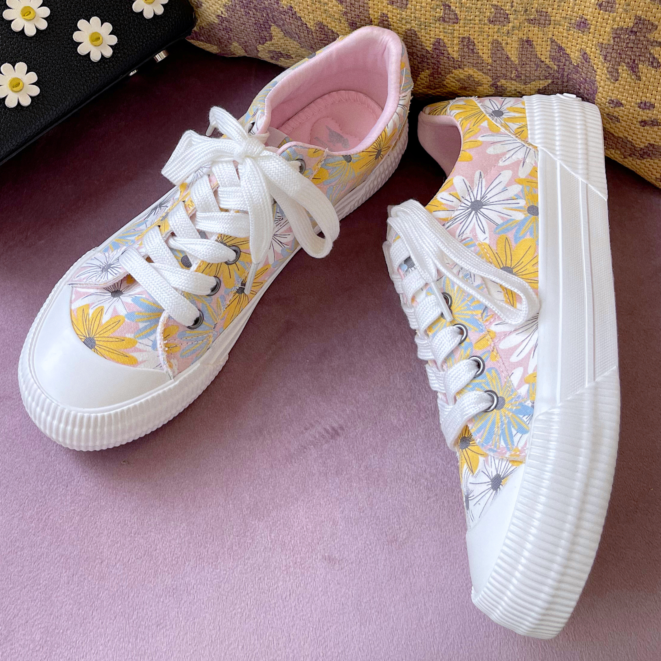 Women Sneakers Lady Vulcanized Shoes Elegant Floral Printed Lace-up Female  Platform Shoes Fashion Women Casual Flats Footwear - AliExpress