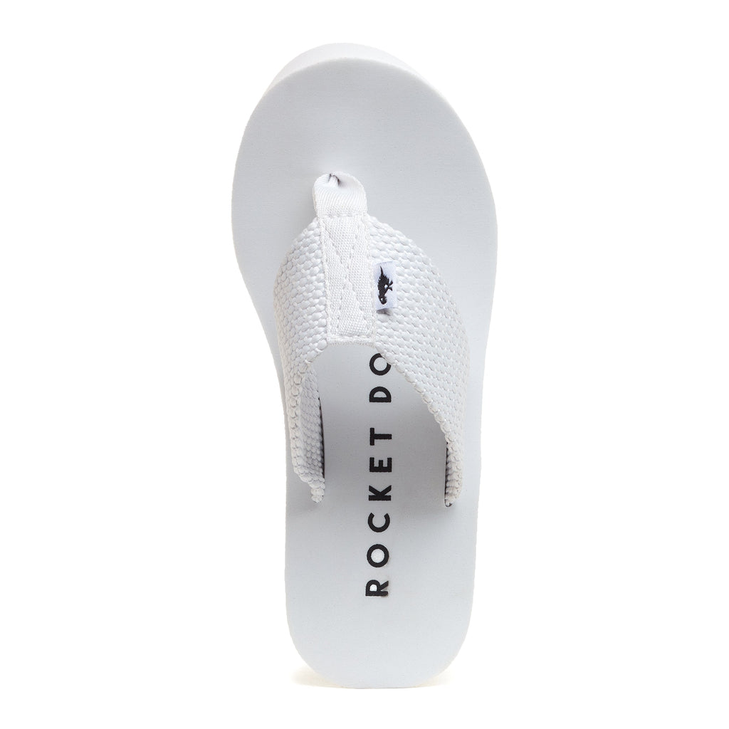 White women's flip flop with Rocket Dog comfort, casual style