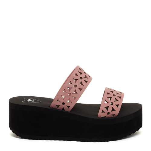 Hippy Pink Cutout Wedge Sandal