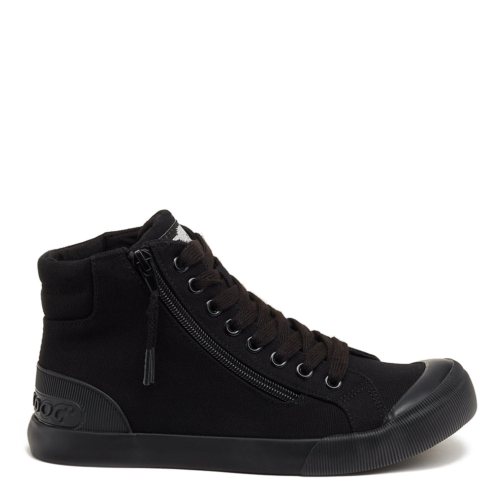 Rocket Dog Jazzin black sneaker, women's playful shoe