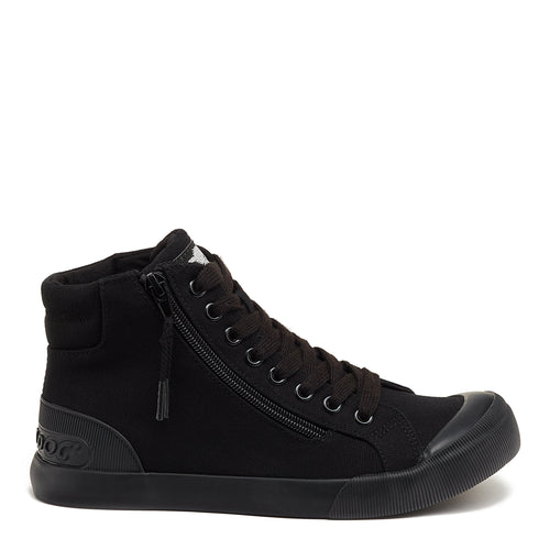 Rocket Dog Jazzin black sneaker, women's playful shoe