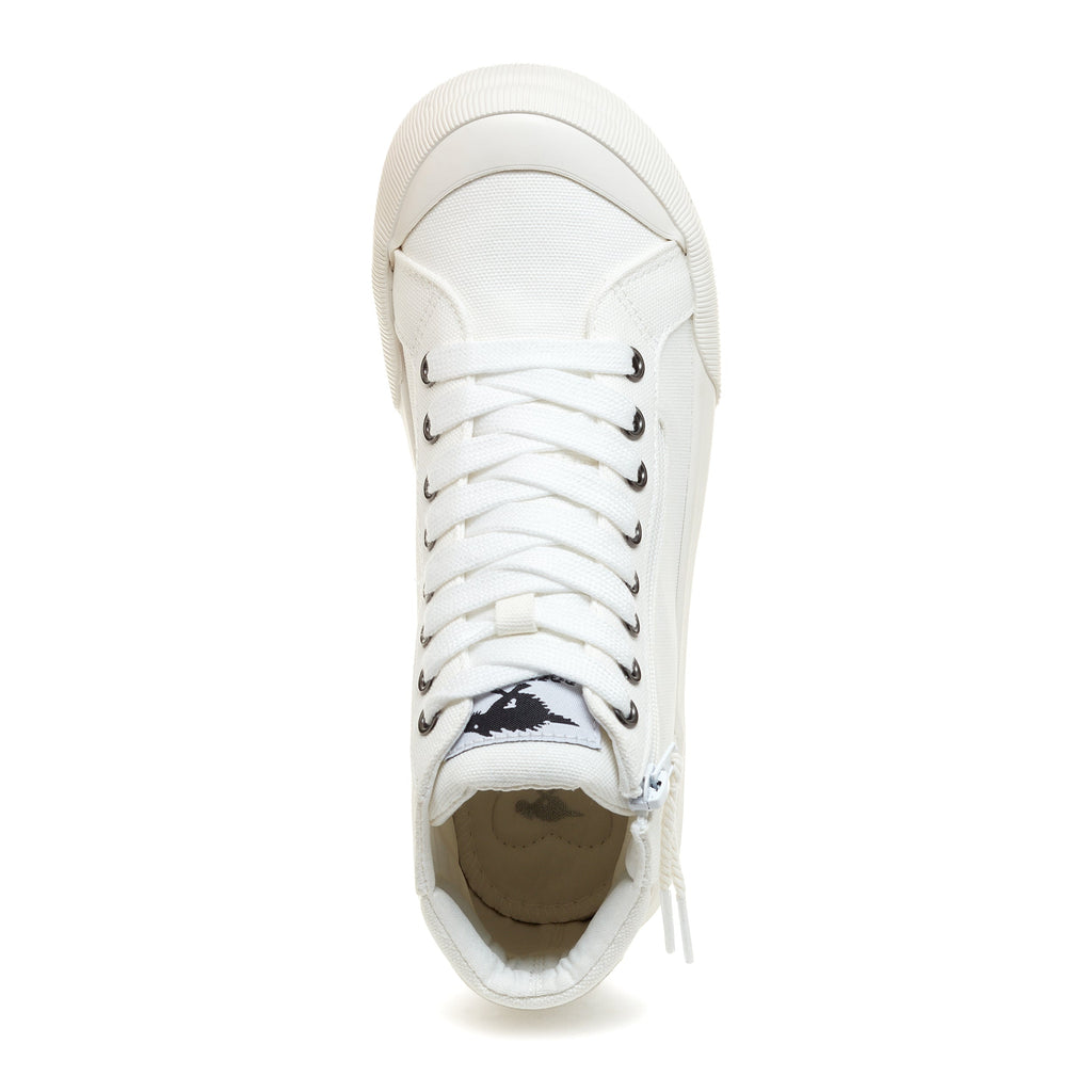 White women's sneaker with Rocket Dog comfort, playful style