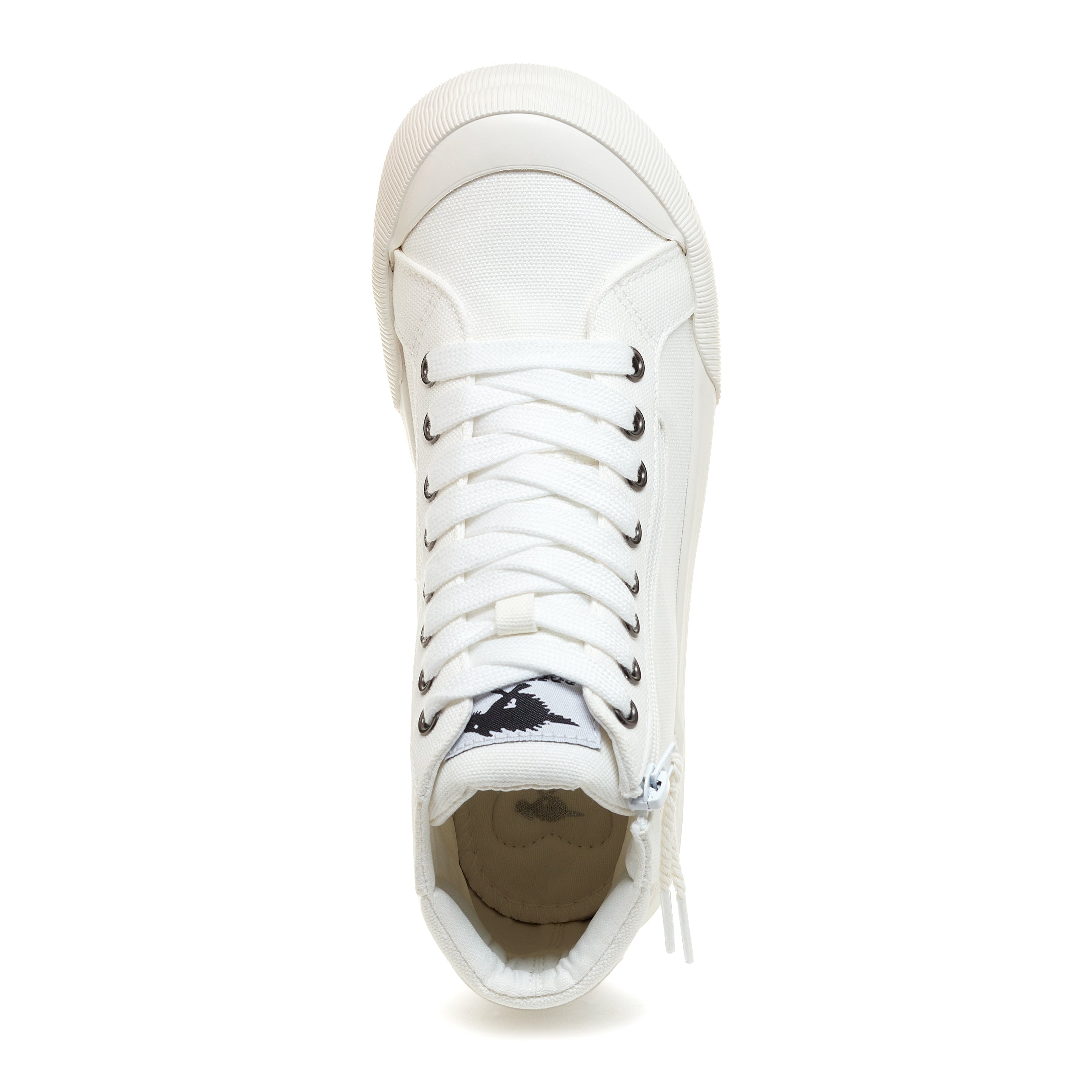 White women's sneaker with Rocket Dog comfort, playful style